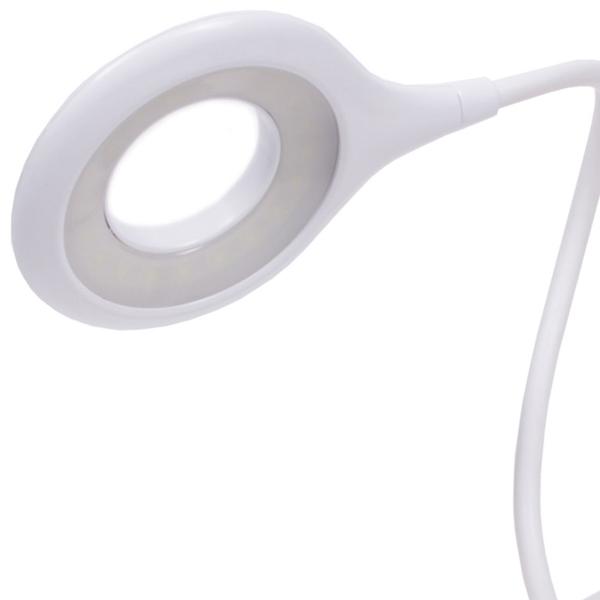 Moderne Schreibtischlampe in Weiss, 3 W, mit stabiler Klemme, energiesparend & flexibel einstellbar, ideal als Bürolampe, Leselampe oder am Arbeitsplatz