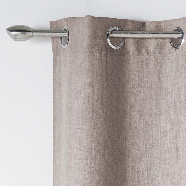 2er-Set Vorhang mit Metall-Ösen, 140x260cm - Sandfarben, blickdicht & verdunkelnd, geräuschreduzierend - 100% Polyester, maschinenwaschbar bei 30°C