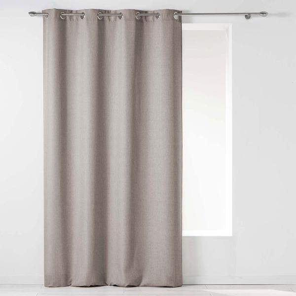 2er-Set Vorhang mit Metall-Ösen, 140x260cm - Sandfarben, blickdicht & verdunkelnd, geräuschreduzierend - 100% Polyester, maschinenwaschbar bei 30°C
