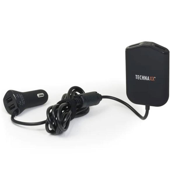 Praktisches Auto Ladegerät mit 4-fach USB-Anschluss (4 x max. 2,4 A), Family Charger KFZ Ladeadapter, Jeder Mitfahrer hat seine eigene Lademöglichkeit