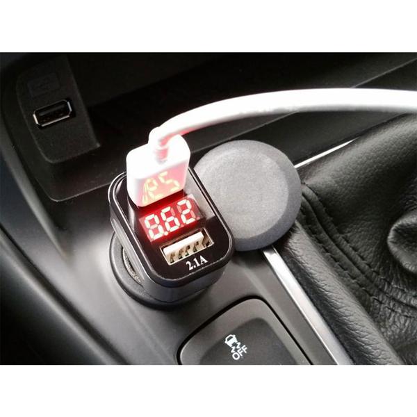 Auto Ladegerät Dual USB 3.1 - Schnellladestecker für PKW, LKW, Wohnmobil - 3x schnelleres Laden mit Ampere Anzeige - 12V-24V Input - 5V 3.1A Output