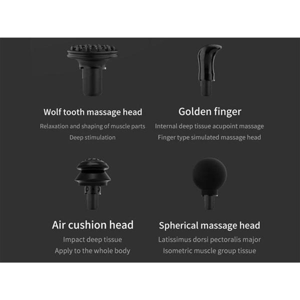 Massagepistole - Faszien- & Muskelmassage - Leistungsstarker High-Torque Motor mit leiser Gleittechnologie - 8 Aufsätze - 32 Frequenzstufen - USB aufladbar