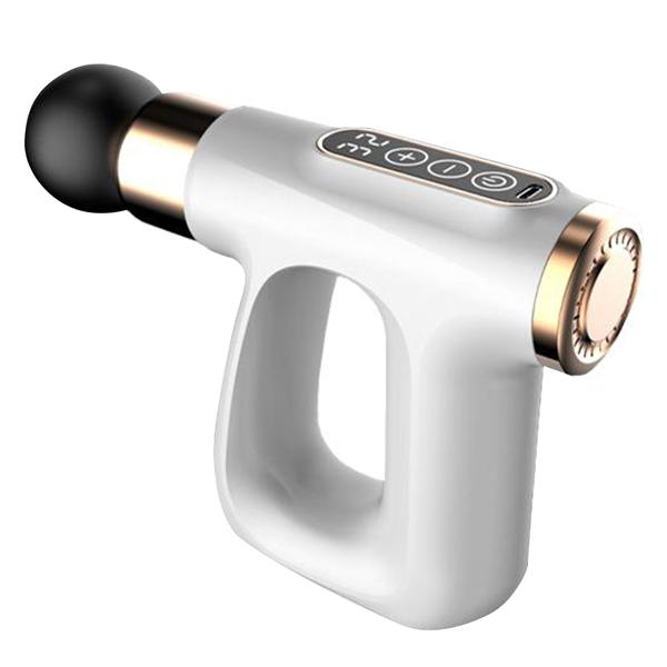 Massagepistole - Muskelentspannung & Faszienpflege mit 4 Aufsätzen - LCD-Anzeige, 32 Stufen, geräuscharm, 14.9x4.4x14.4cm
