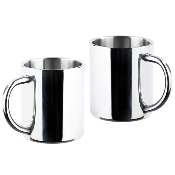 Thermobecher Edelstahl 2er Set - doppelwandig für Heiss- & Kaltgetränke, 200ml - spülmaschinenfest - ideal für Outdoor, Camping & Glühwein