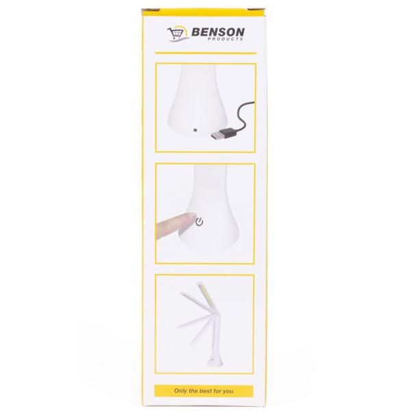 Schreibtischlampe Weiss - 200 Lumen Helligkeit mit Touchsensor für einfaches Anschalten - Modernes Design 7,5x24,8cm USB-Kabel