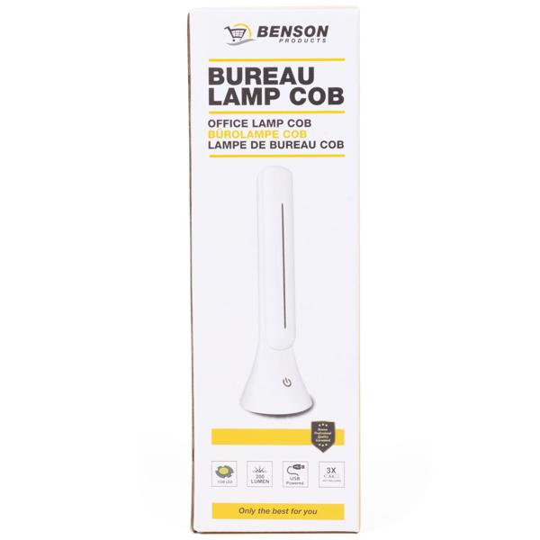 Schreibtischlampe Weiss - 200 Lumen Helligkeit mit Touchsensor für einfaches Anschalten - Modernes Design 7,5x24,8cm USB-Kabel