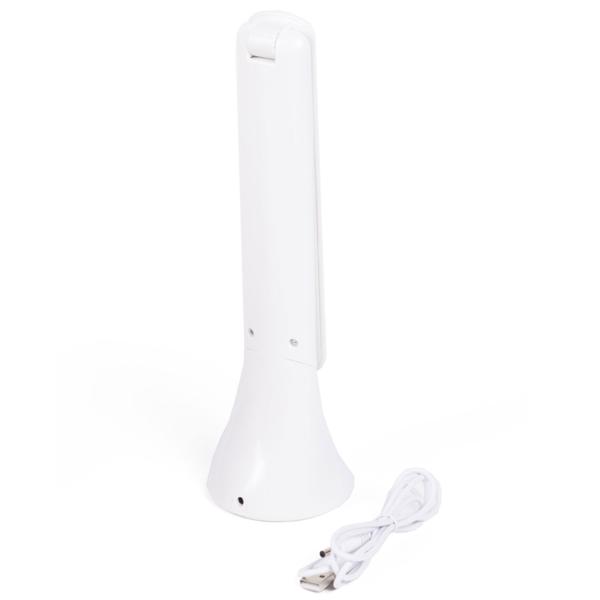 Schreibtischlampe Weiss - 200 Lumen Helligkeit mit Touchsensor für einfaches Anschalten - Modernes Design 7,5x24,8cm USB-Kabel