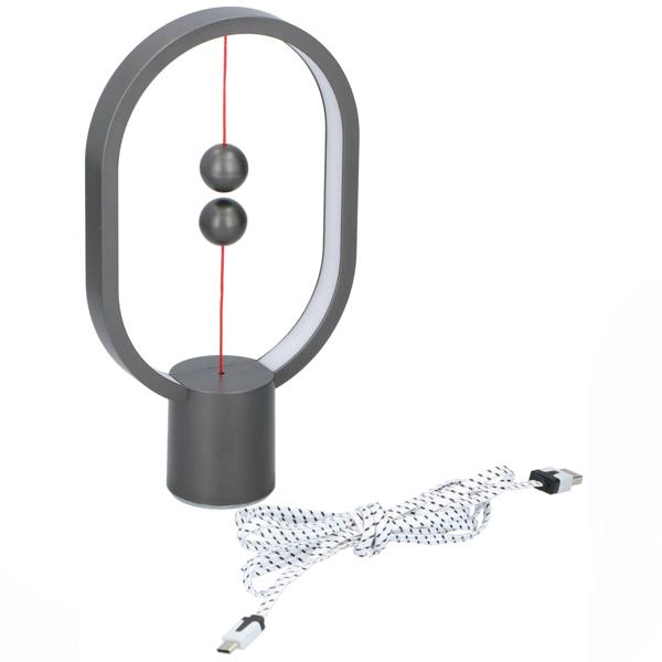 Innovative LED-Designleuchte - Magnetisch-elliptische Balance-Lampe mit USB-C (5V/4W) - Einzigartige Tischleuchte - für modernes Ambiente