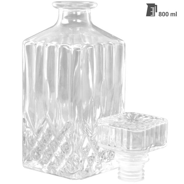 Whiskey Glaskaraffe 800 ml - Elegantes Design mit Schliff für kultivierte Hausbar - Spülmaschinengeeignet für Whisky & andere Brände - Stilvoll servieren