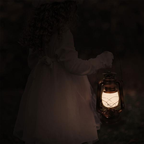 2er Set Sturmlaterne LED (kupferfarben, 25cm) dimmbar, warmweisses Licht – Klassische Laterne mit modernster LED-Technik, batteriebetrieben