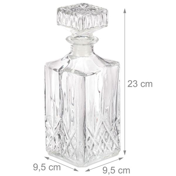 Edles Whiskey Karaffen-Set, 1L, mit 2 Gläsern, Glas hochwertig geschliffen – Stilvolles Whiskey-Set für besondere Anlässe