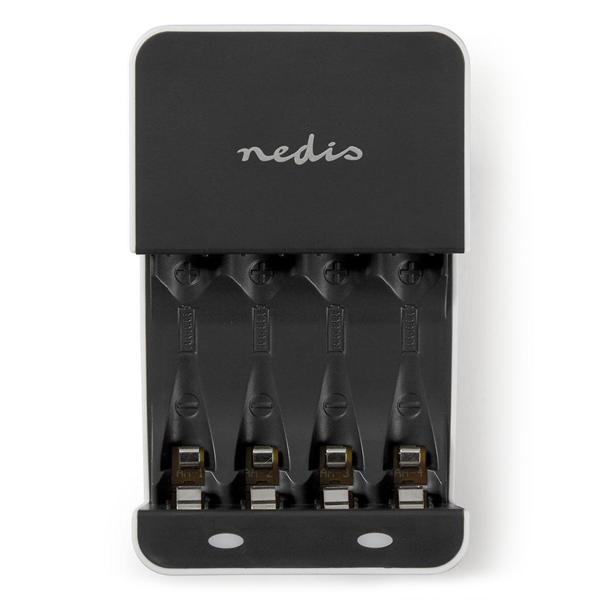 Effizientes und sicheres Ladegerät für 4 Akkus (AAA & AA) – mit LED-Statusanzeige, schnelles Laden, kompakt & ideal für Haushalt, Büro & unterwegs