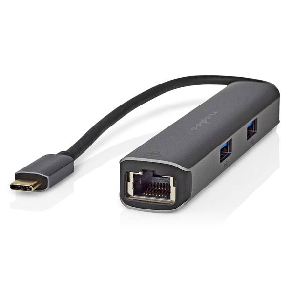 USB 3.2 Multiport Adapter, USB-C auf HDMI/RJ45/3xUSB-A – Kompakte Dockingstation für erweiterte Anschlussmöglichkeiten