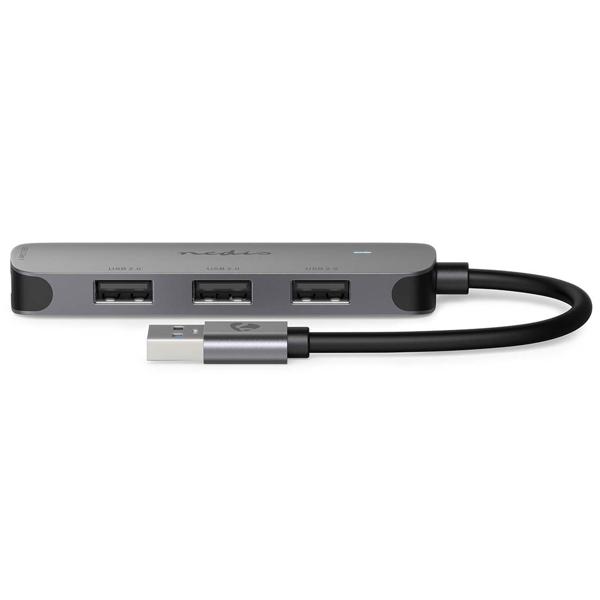 4 Port USB-A Hub - Superspeed USB 3.2 Gen 1 (5 Gbit/s), 3x USB 2.0 (480 Mbit/s) - Plug & Play USB Verteiler für Notebooks - Aluminiumgehäuse