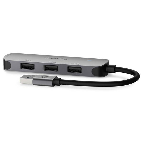 4 Port USB-A Hub - Superspeed USB 3.2 Gen 1 (5 Gbit/s), 3x USB 2.0 (480 Mbit/s) - Plug & Play USB Verteiler für Notebooks - Aluminiumgehäuse