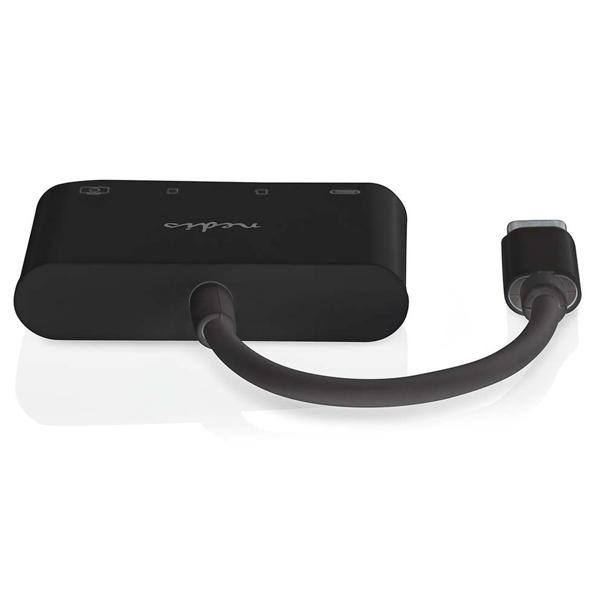 USB-C Hub - Multiport Adapter 1 x USB C und 1 x USB A plus SD und MicroSD Kartenleser, bis zu 480 Mbit, schwarz