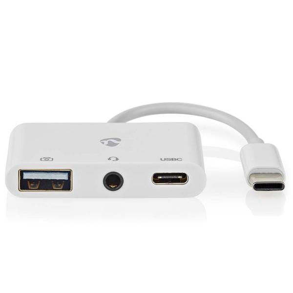 USB-C Multiport-Adapter - Dockingstation für USB-C Geräte - 1x USB-A, 1x USB-C, 1x 3.5mm Audio - 480 Mbit/s Datenübertragung - Kompakt & Reisefreundlich