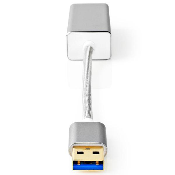 Ethernet Internetadapter - stabile Netzwerkverbindung 1 Gbit/s für PC, Notebook & Laptop - USB 3.2 LAN Adapter - Plug & Play - vergoldet, Aluminium