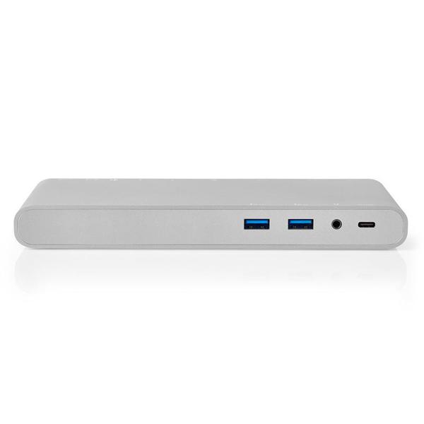 Full-Function 12-in-1 USB-C Dockingstation, Aluminium, 5 Gbit/s, USB 3.0 – HDMI, DisplayPort, VGA, RJ45 & Audio, USB A / C - die ultimative Anschlusslösung