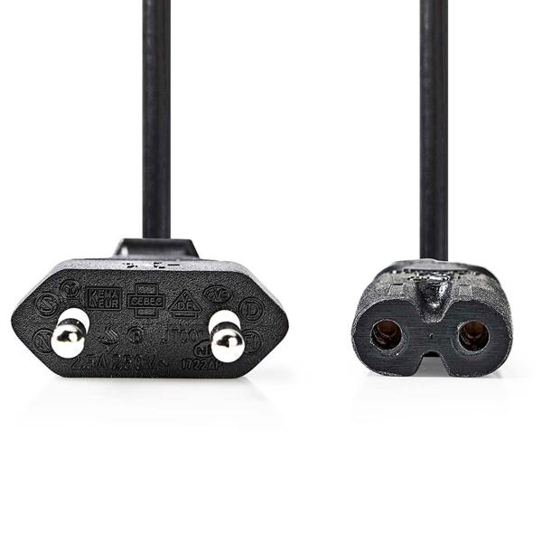 Netzkabel Stromkabel 1m - 2-poliger Typ C Eurostecker - IEC-320-C7 für PS5/PS4/Xbox Konsolen & Haushaltsgeräte - Kupferleiter - universeller Ersatz