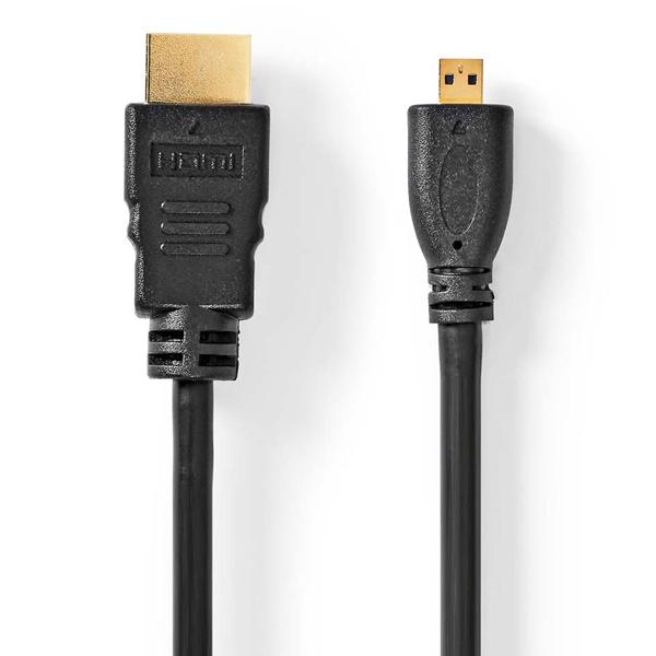 High Speed HDMI Kabel mit Ethernet - 4K Ultra HD bei 30Hz - 10.2 Gbps Bandbreite - 2m Länge - Für TV, Monitor, Heimkino & Spielekonsole - Schwarz