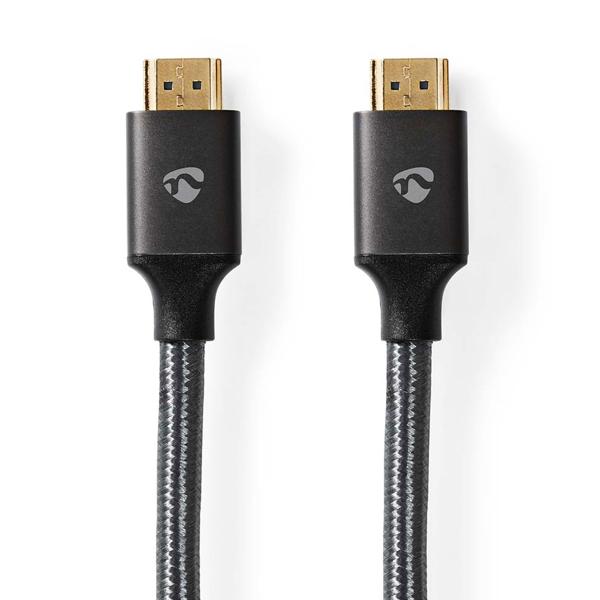 Premium Ultra High Speed HDMI Kabel, 2m, schwarz, bis 8K, bis zu 48 Gbps, vergoldete Kontakte, perfekt abgeschirmt für beste Signalqualität