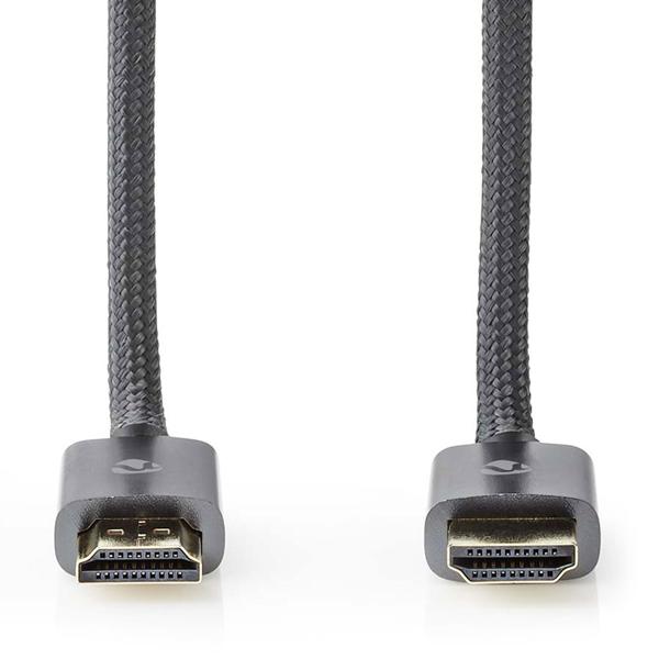 Premium Ultra High Speed HDMI Kabel, 2m, schwarz, bis 8K, bis zu 48 Gbps, vergoldete Kontakte, perfekt abgeschirmt für beste Signalqualität