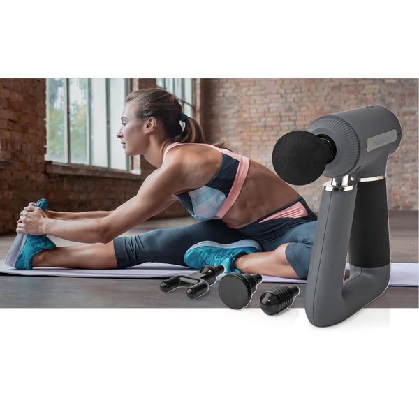 Premium Sport-Massagepistole: 6 Geschwindigkeiten, 4 Aufsätze – Effektive Tiefenmassage der Muskulatur, für schnellere Regeneration