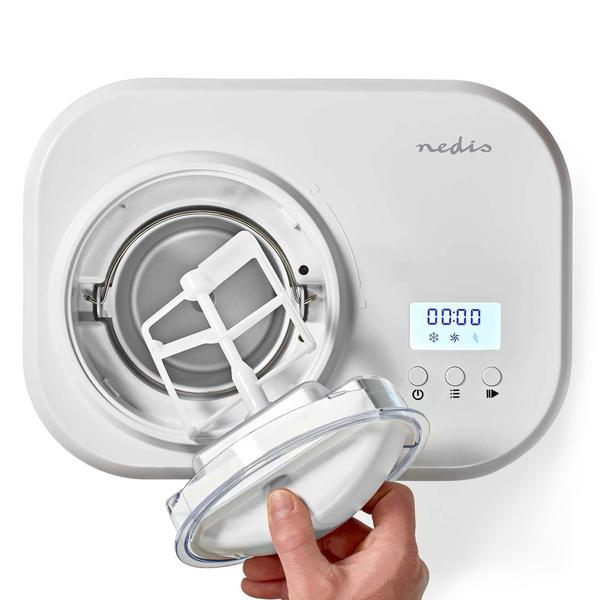 Vollautomatische Eismaschine, Ice Maker, 1 Liter, 100 W, LCD Display, starker Kühlkompressor für perfektes Glace