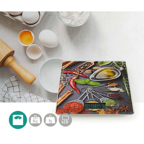 Moderne Digitale Küchenwaage (14x1,5x19,5cm) aus Glas – Batteriebetrieben, bis 5kg – Stilvolles Design & Präzision für jede Küche