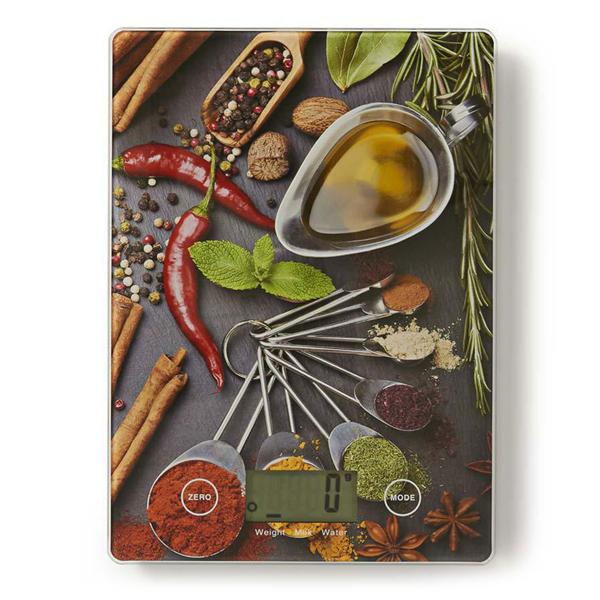 Moderne Digitale Küchenwaage (14x1,5x19,5cm) aus Glas – Batteriebetrieben, bis 5kg – Stilvolles Design & Präzision für jede Küche