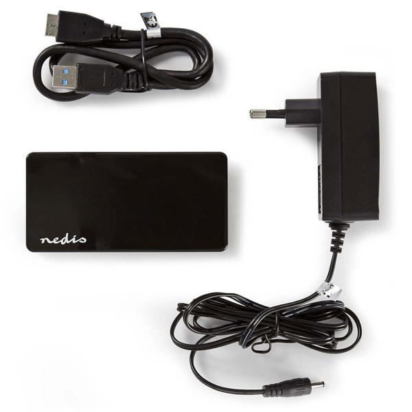 USB Hub 3.2 Gen 1 - Multiport USB-Erweiterung für PC & Notebook - 4x USB-Ports, ext. Stromversorgung, Plug & Play, 1.45m Kabel, 2.5W