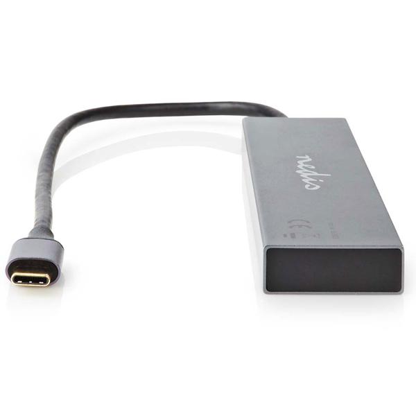 4 Port USB-C Hub - USB-C male auf 4 USB-C female - USB-SuperSpeed 10 Gbit/s, 1x PD3.0 100W, 3x USB-C 3.2 Gen 2 - Aluminiumgehäuse - Plug & Play