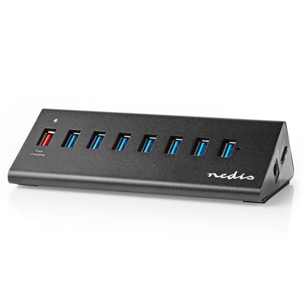 7-Port USB 3.0 Hub - Für PC/Laptop, Smartphones, Drucker & Festplatten - 5 Gbit/s - Überspannungsschutz - Aluminium - Windows/Mac OS - Plug & Play