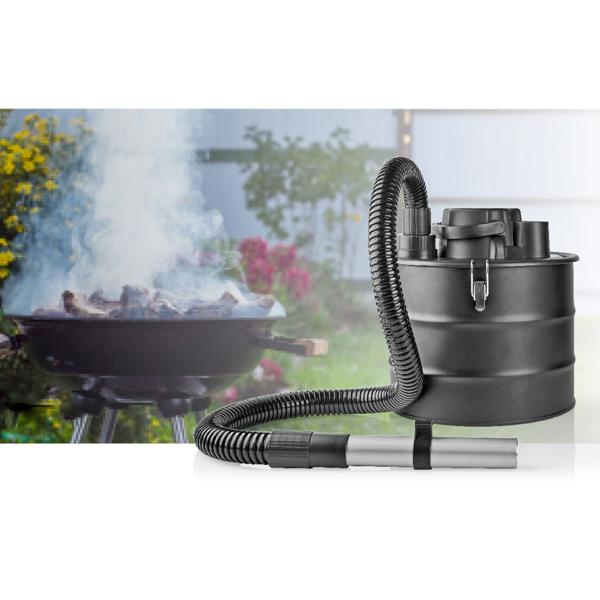 Effizienter 800W Aschesauger mit HEPA-Filtersystem, schwarz, 18 Liter Metall – Gründliche Reinigung für Kamin, Grill und Ofen