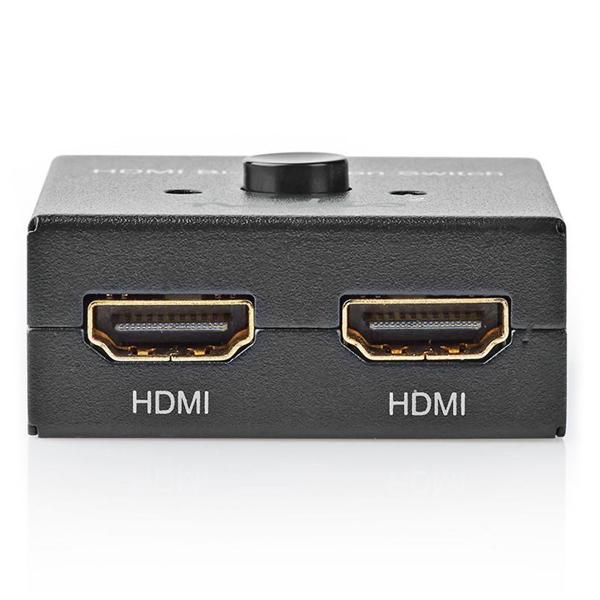 4K HDMI Switch mit Splitter-Funktion, 2-Port, Anthrazit – Flexible Schaltung für nahtlose Ultra HD Erlebnisse