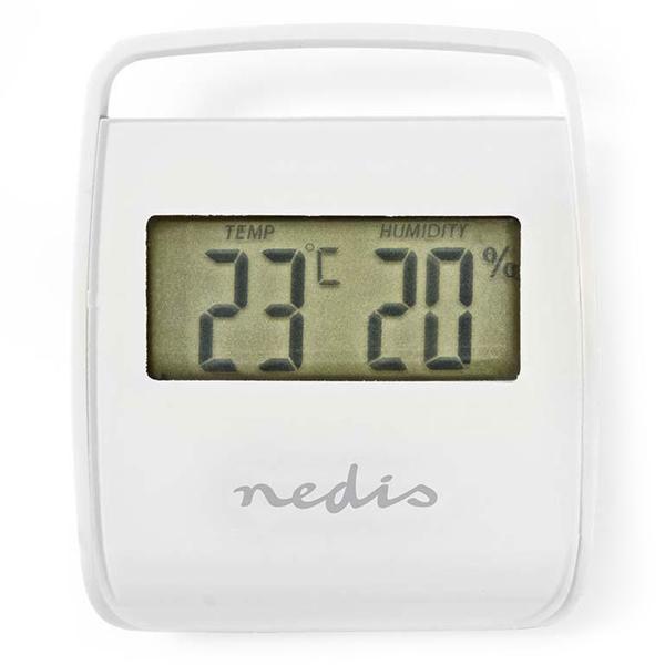 Präzises digitales Thermometer & Hygrometer in Weiss mit großem Display – ideal für den Innenraum, zur Temperatur- & Luftfeuchtigkeitsmessung