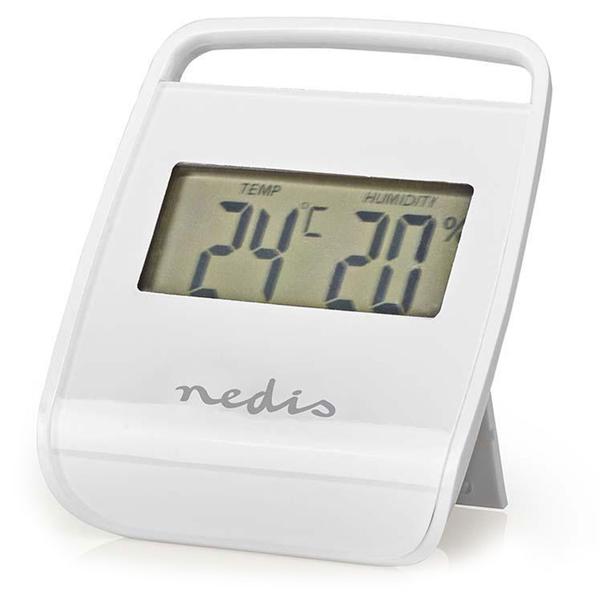 Präzises digitales Thermometer & Hygrometer in Weiss mit großem Display – ideal für den Innenraum, zur Temperatur- & Luftfeuchtigkeitsmessung