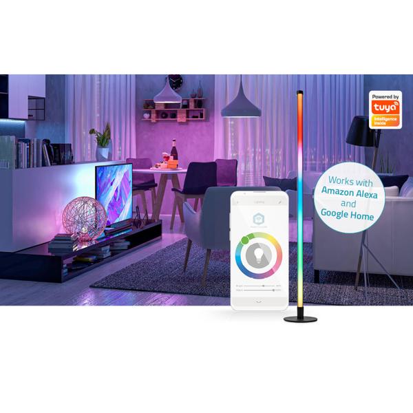 Smarte Wi-Fi Stehleuchte (15x100,5x15cm): Tube, 12 Lichtszenen, App-Steuerung weltweit - Elegantes Stimmungslicht für modernes Ambiente
