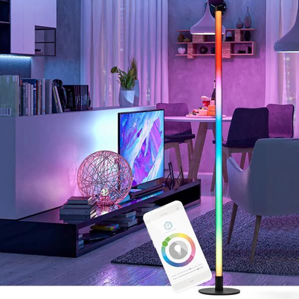 Smarte Wi-Fi Stehleuchte (15x100,5x15cm): Tube, 12 Lichtszenen, App-Steuerung weltweit - Elegantes Stimmungslicht für modernes Ambiente
