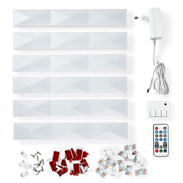 Modulare LED-Lichtleisten, 6 Stück, 44 Szenen, WiFi, App-Steuerung: 10W, erweiterbar, Musiksynchronisation, für kreative Lichtstimmungen