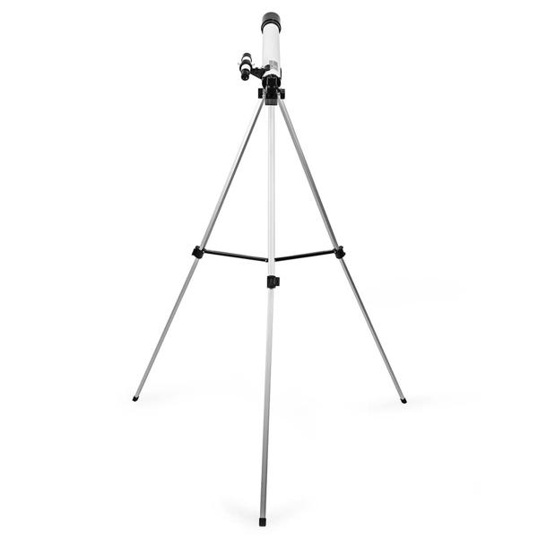 Teleskop Komplett-Set für Einsteiger: 50/600mm - Refractor-Teleskop mit Aluminium-Stativ (H bis 125cm) - Ideal für Mond, Planeten & Sterne
