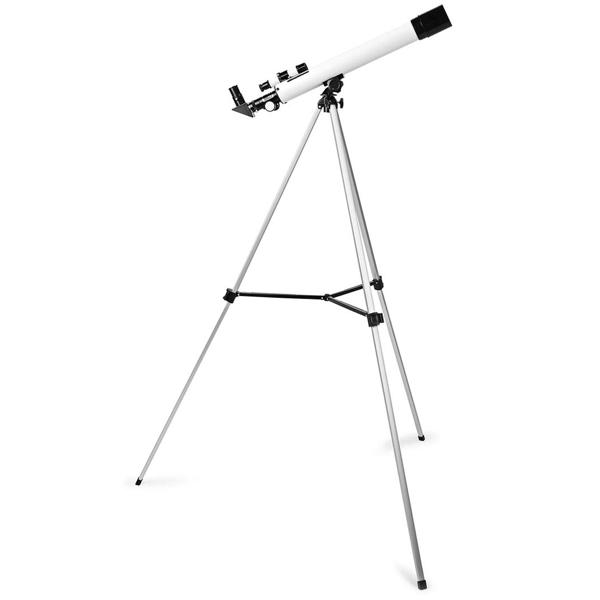 Teleskop Komplett-Set für Einsteiger: 50/600mm - Refractor-Teleskop mit Aluminium-Stativ (H bis 125cm) - Ideal für Mond, Planeten & Sterne
