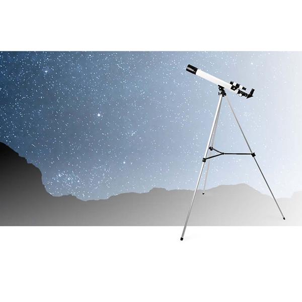Teleskop Komplett-Set für Einsteiger: 50/600mm - Refractor-Teleskop mit Aluminium-Stativ (H bis 125cm) - Ideal für Mond, Planeten & Sterne