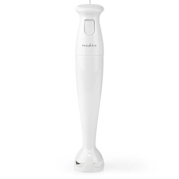 Pürierstab - Stabmixer 150W - 2-Klingen-Messer für Milchshakes, Suppen & Saucen - Handmixer für Bananenmilch, Apfelmus, Kürbisssuppen - Weiss