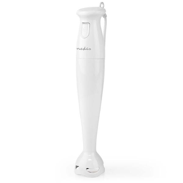 Pürierstab - Stabmixer 150W - 2-Klingen-Messer für Milchshakes, Suppen & Saucen - Handmixer für Bananenmilch, Apfelmus, Kürbisssuppen - Weiss