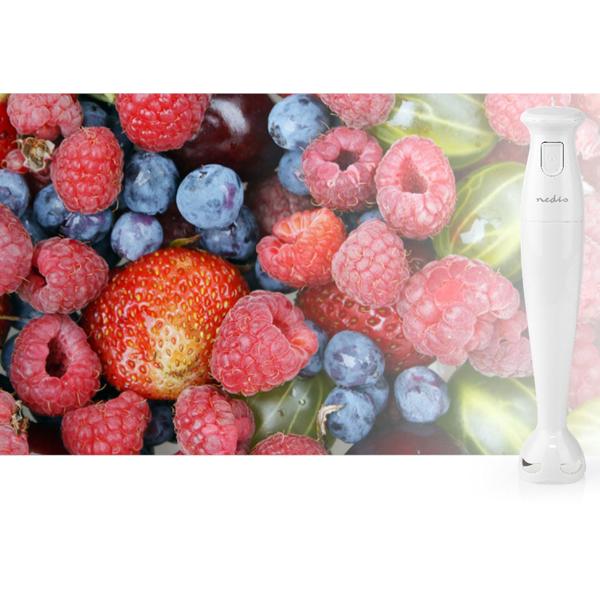Pürierstab - Stabmixer 150W - 2-Klingen-Messer für Milchshakes, Suppen & Saucen - Handmixer für Bananenmilch, Apfelmus, Kürbisssuppen - Weiss