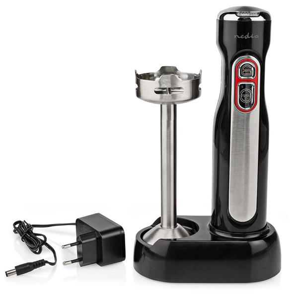 Kabelloser Akku-Stabmixer (100W, Edelstahl): Für Smoothies, Suppen, Sossen – maximale Flexibilität, silber-schwarzes Design, kabelloses mixen