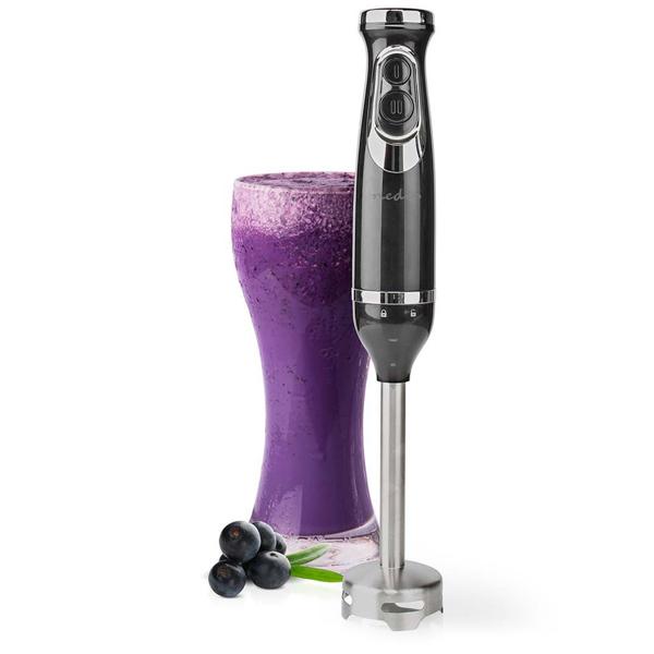 Edelstahl-Stabmixer, 600W, mit Turbotaste, schwarz, Hochwertiger Handmixer für Pürees & Mixgetränke. Langlebig & einfach zu bedienen