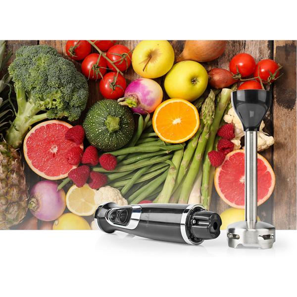 Edelstahl-Stabmixer, 600W, mit Turbotaste, schwarz, Hochwertiger Handmixer für Pürees & Mixgetränke. Langlebig & einfach zu bedienen